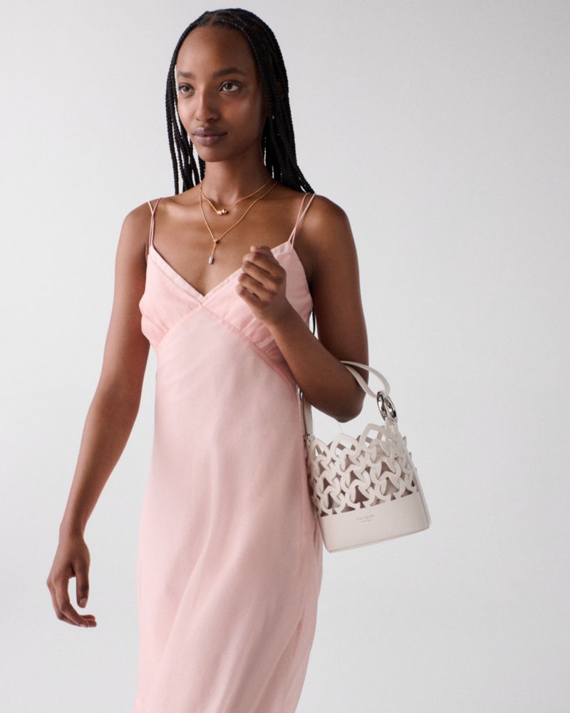 Kate Spade,Halo Woven Mini Bucket Bag,