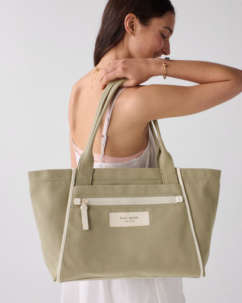 Kate Spade,ダッシュ ラージ キャンバス トート,トート,ドライドベイリーフ