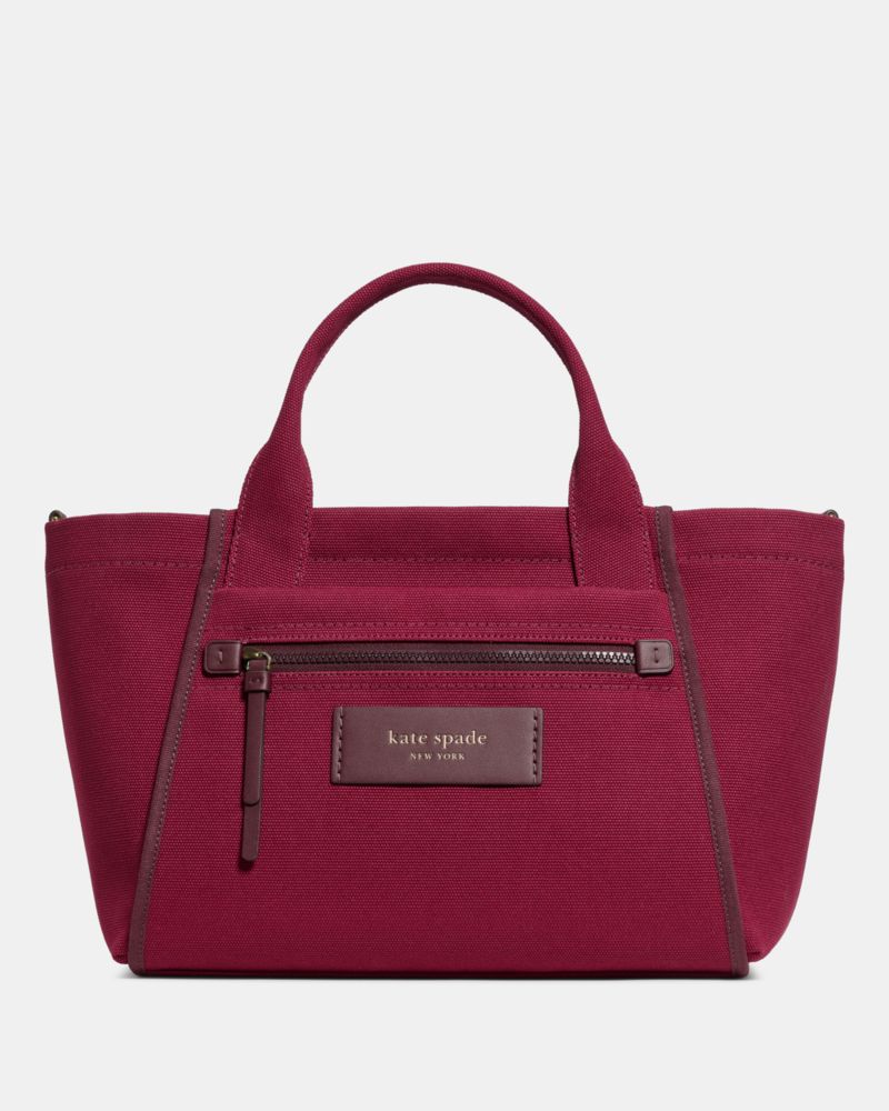 Kate Spade,Dash Canvas Tote Bag,Canvas,Tote,Metal Material,Tag Embellishment, Piping,Water Repellent,Gold Metal,Casual,