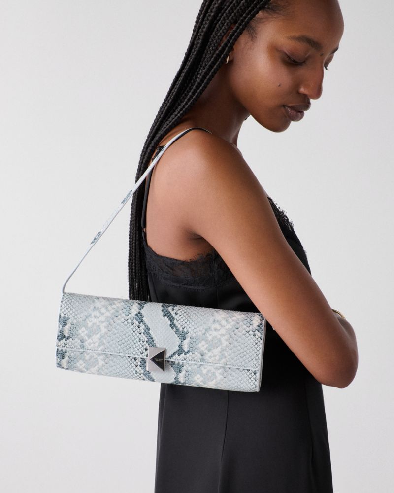 Kate Spade,Deco Snake Embossed Soft Mini Shoulder Bag,