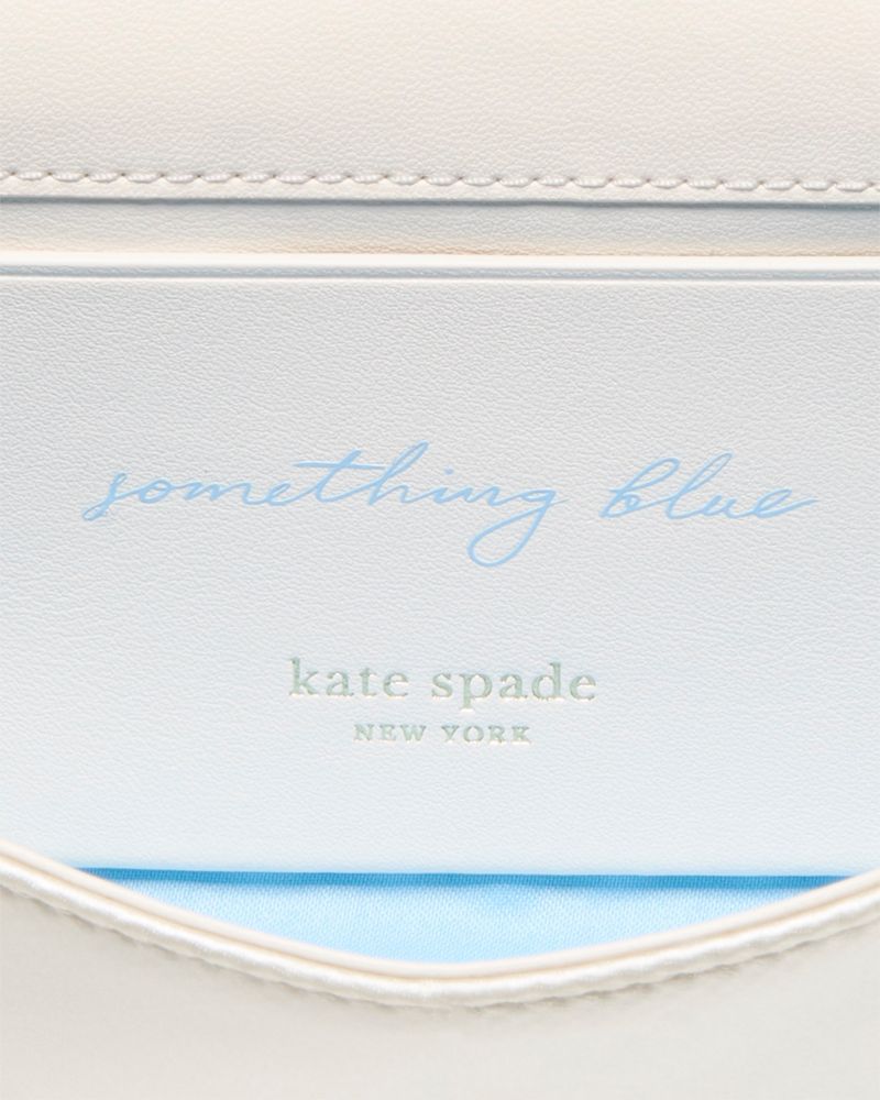 Kate Spade,Deco Satin Soft Mini Shoulder Bag,Lining Satin,Leather,Satin,Clutch,Metal Material,Metal,Gold Metal,Cocktail,Gray