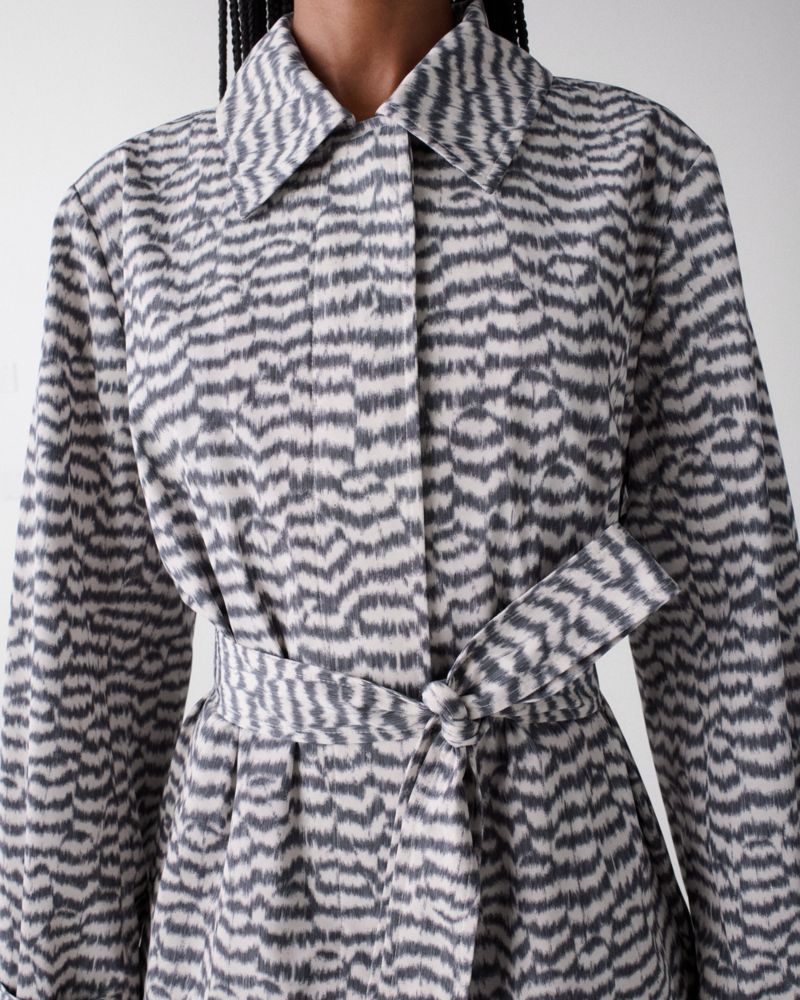Kate Spade,Modern Feathers Belted Trench Coat,