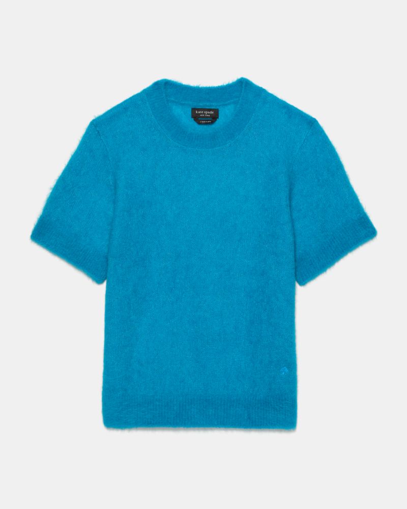 Kate Spade,Fuzzy Short Sleeve Sweater,