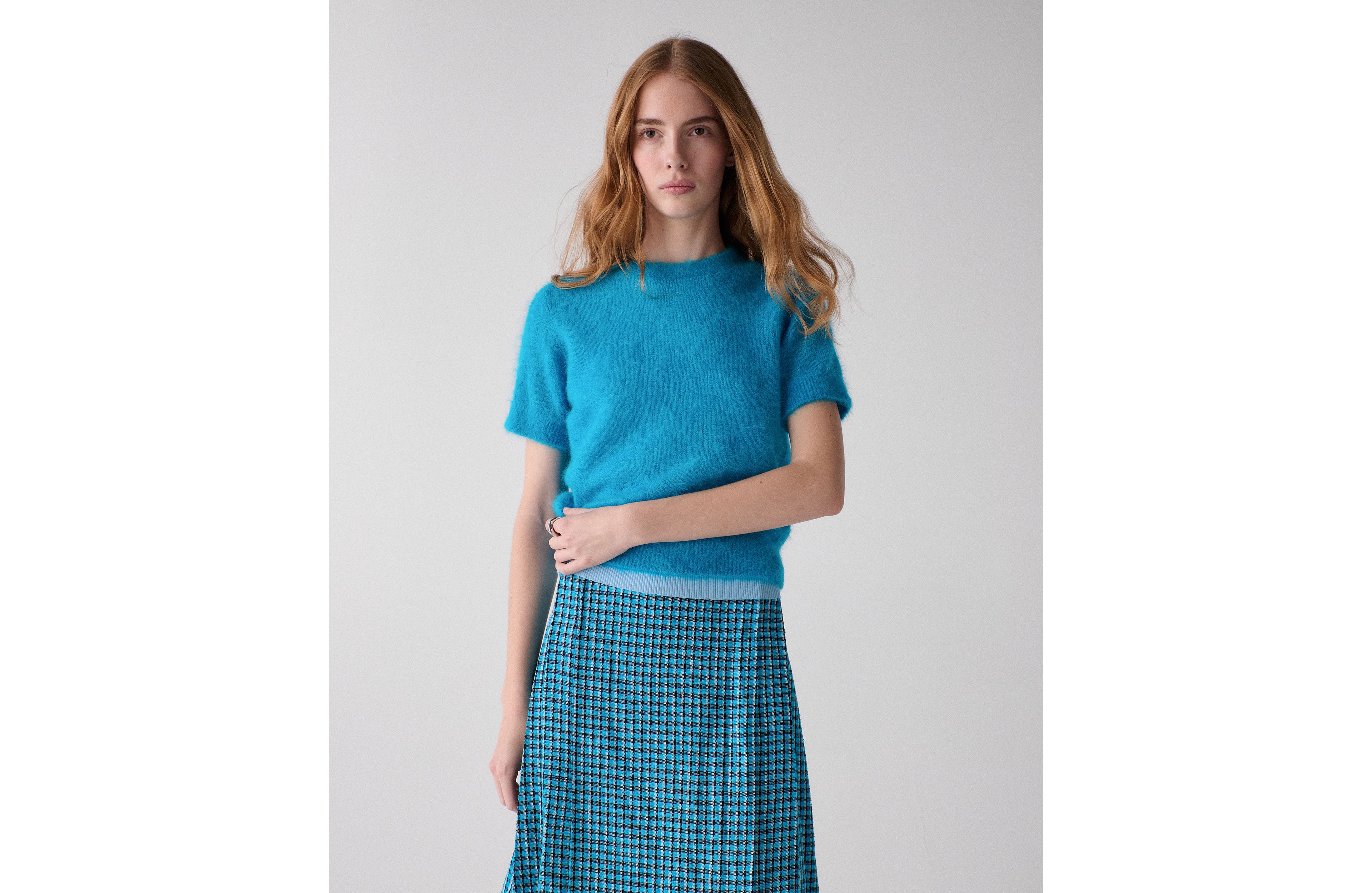 Fuzzy Short Sleeve Sweater