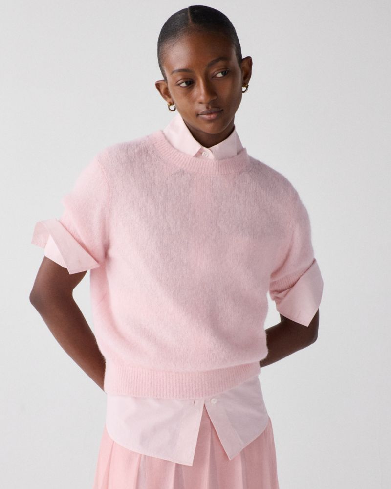 Kate Spade,Fuzzy Short Sleeve Sweater,