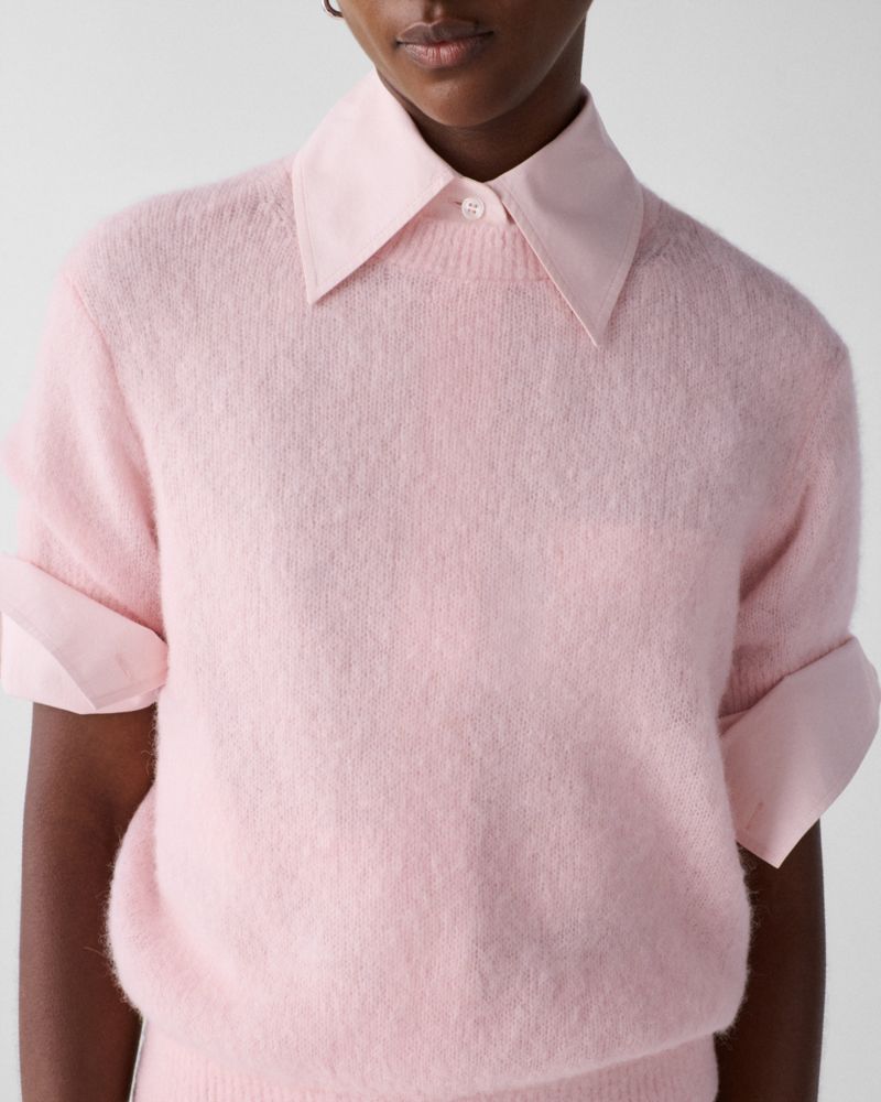 Kate Spade,Fuzzy Short Sleeve Sweater,