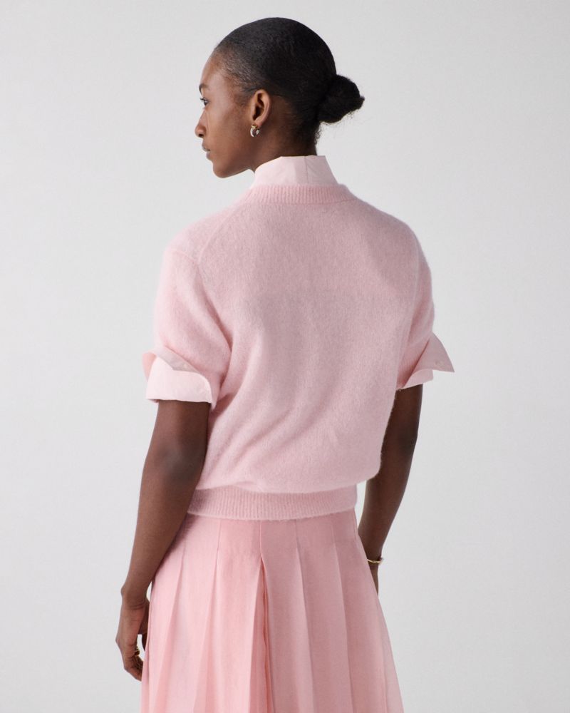 Kate Spade,Fuzzy Short Sleeve Sweater,