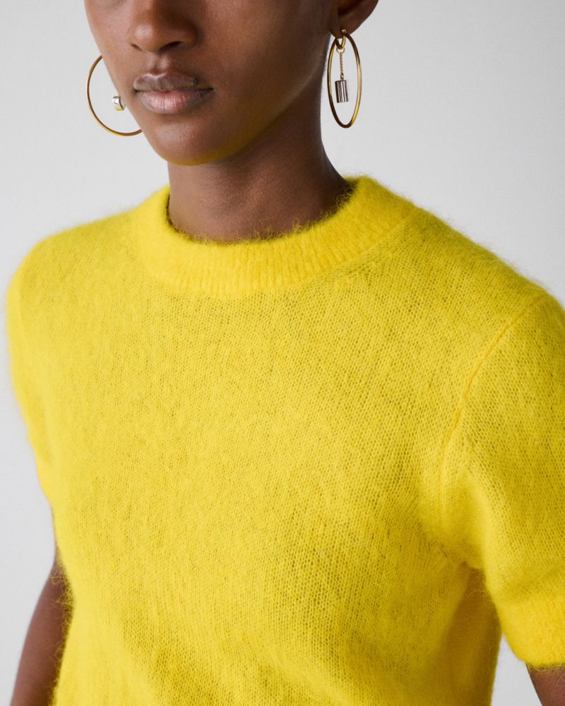 Kate Spade,Fuzzy Short Sleeve Sweater,