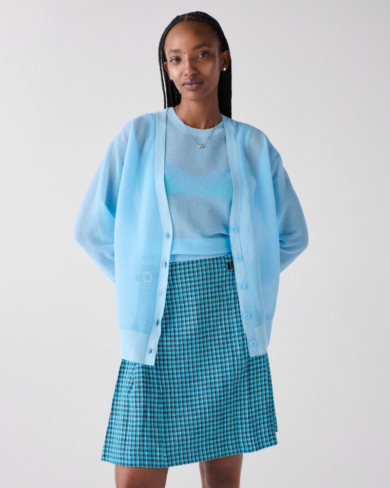 Kate Spade,Sheer Knit Cardigan,