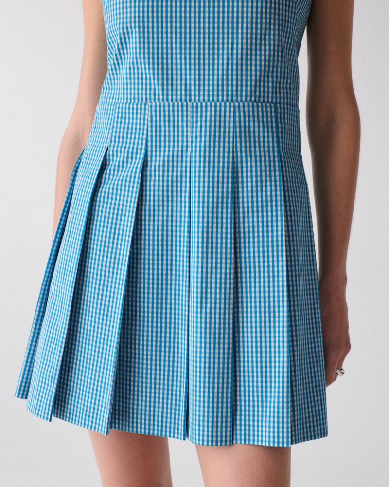 Kate Spade,Gingham Open Back Pleated Dress,