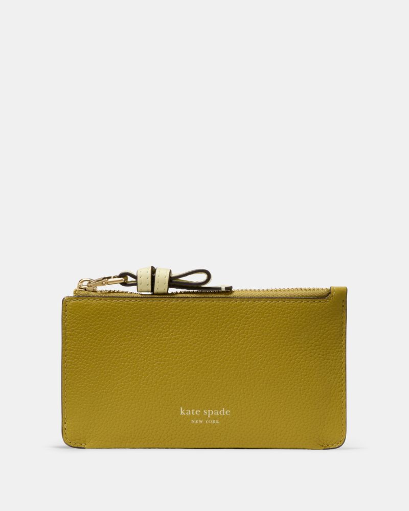 Kate Spade,Loop Colorblocked Pebbled Leather Ew Zip Card Case,