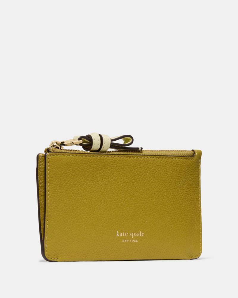 Kate Spade,Loop Colorblocked Pebbled Leather Ew Zip Card Case,