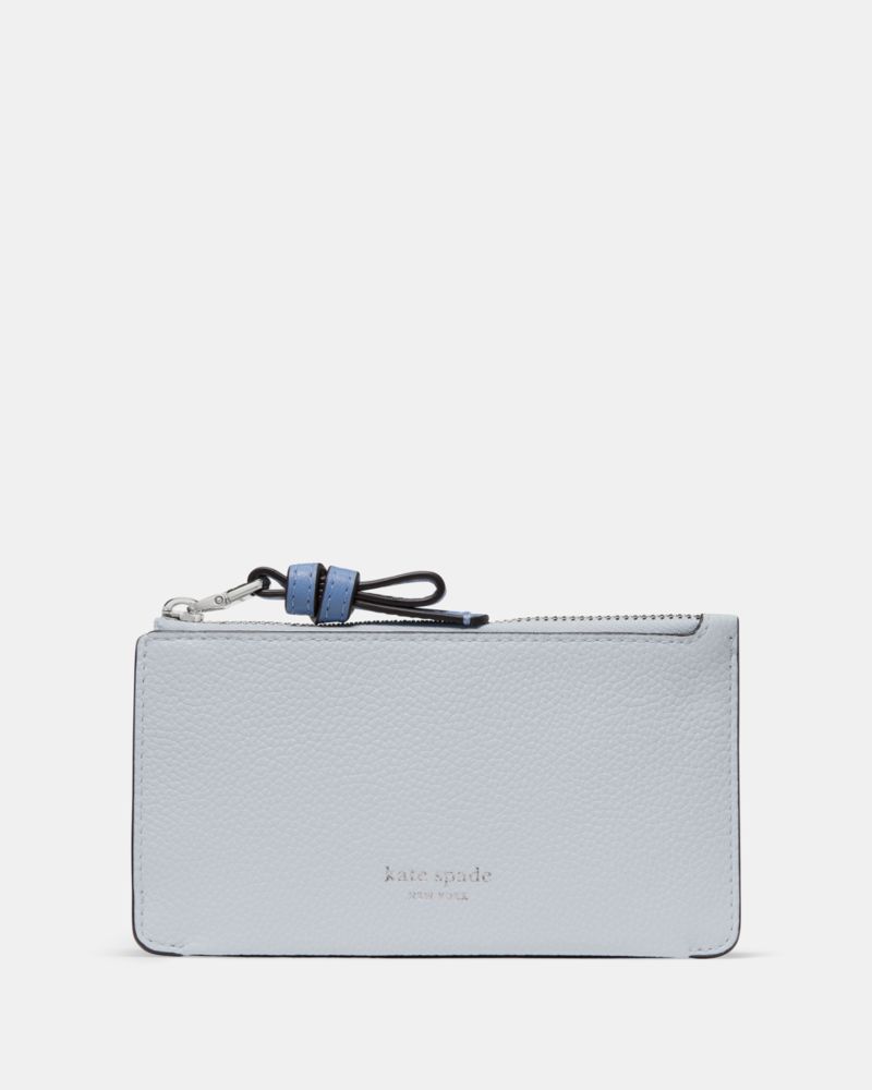 Kate Spade,Loop Colorblocked Pebbled Leather Ew Zip Card Case,