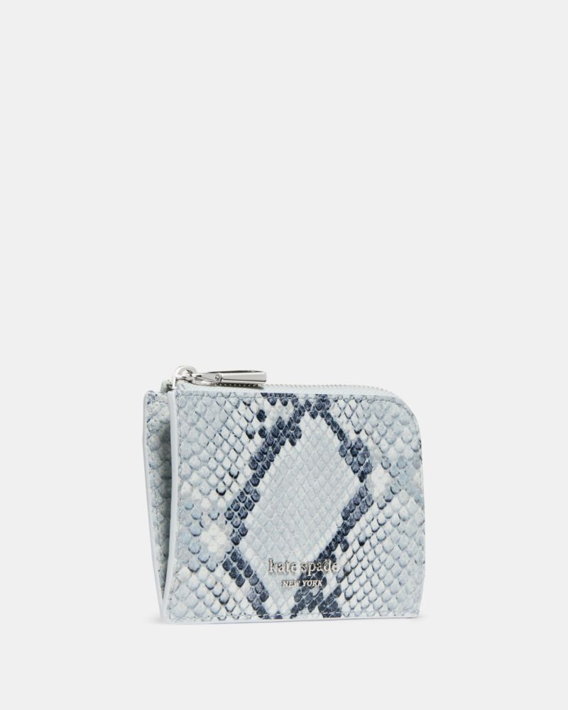 Kate Spade,Mini Zip Card Case Snake Embossed Leather Mini Zip Card Case,