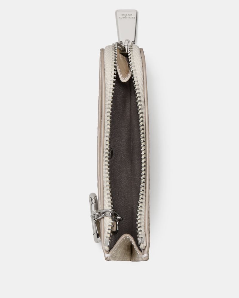 Kate Spade,Snake Embossed Mini Zip Card Case,Leather,Coin,Card Case,Metal,Logo,Casual,