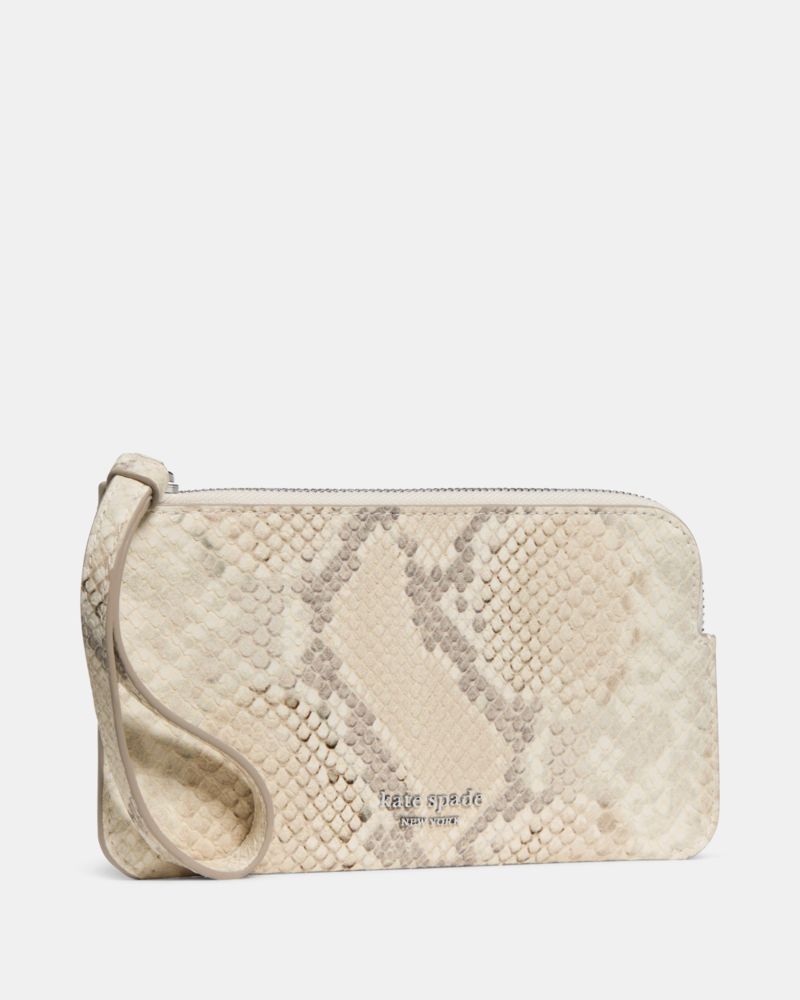 Kate Spade,Zippy Snake Embossed Wristlet,