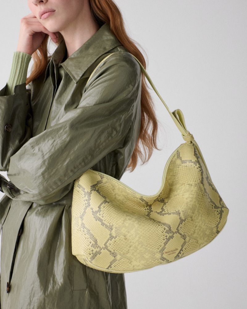 Kate Spade,Loop Snake Embossed Large Shoulder Bag,