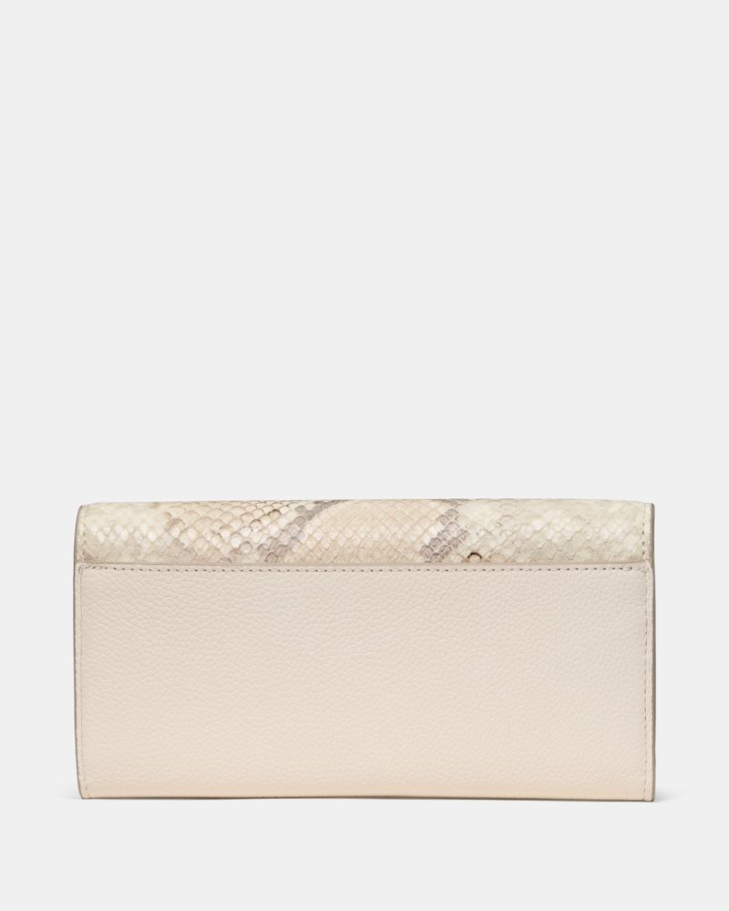 Kate Spade,Deco Snake Embossed Large Flap Wallet,