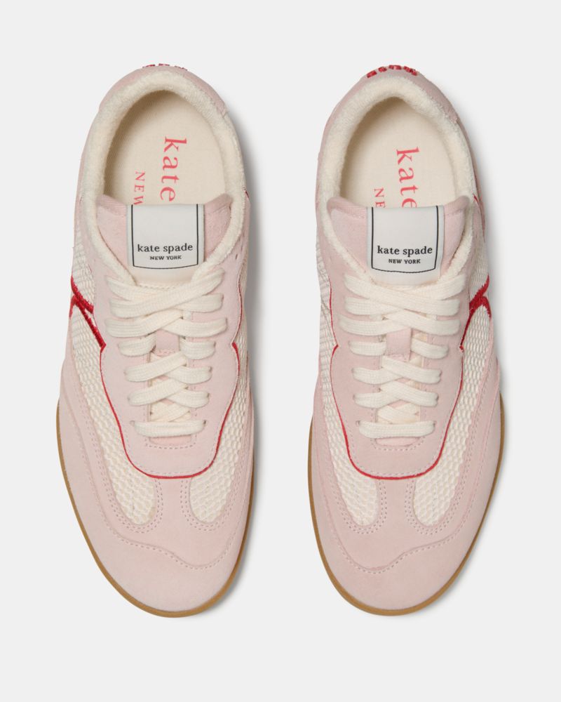 Kate Spade,Ks Drift Sneaker,Mesh,Suede,Rubber,Casual,Mixed Media,Color Block,Embroidered,Logo,Pull Tab,Shoelaces,Casual,