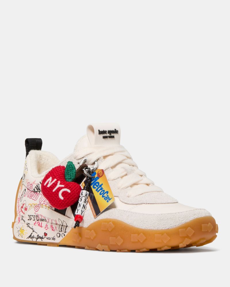 Kate Spade,K As In Kate NYC Graffiti Smooth Leather Runner,