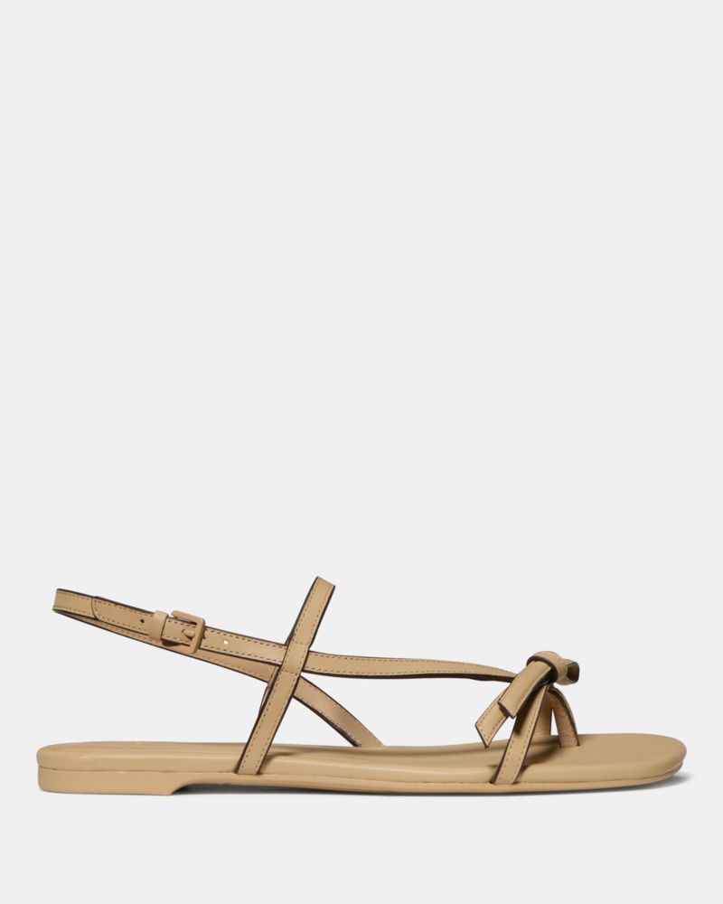 Kate Spade,Loop Smooth Leather Flat Sandal,