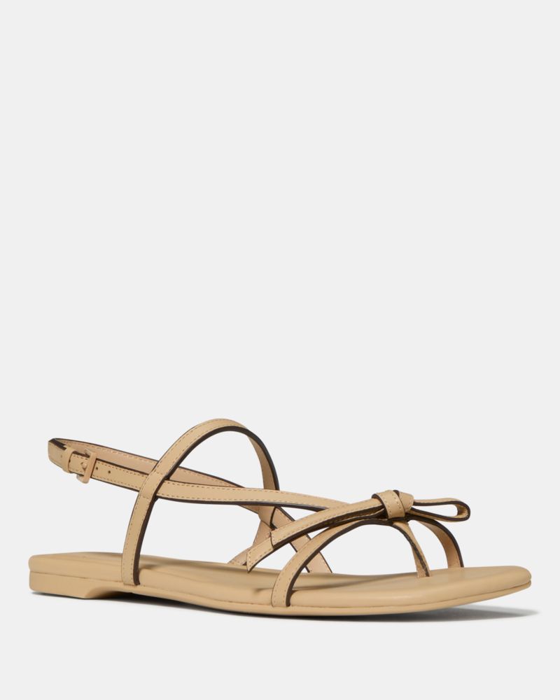 Kate Spade,Loop Smooth Leather Flat Sandal,
