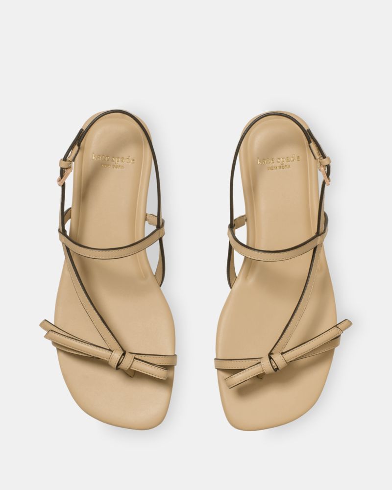 Kate Spade,Loop Smooth Leather Flat Sandal,