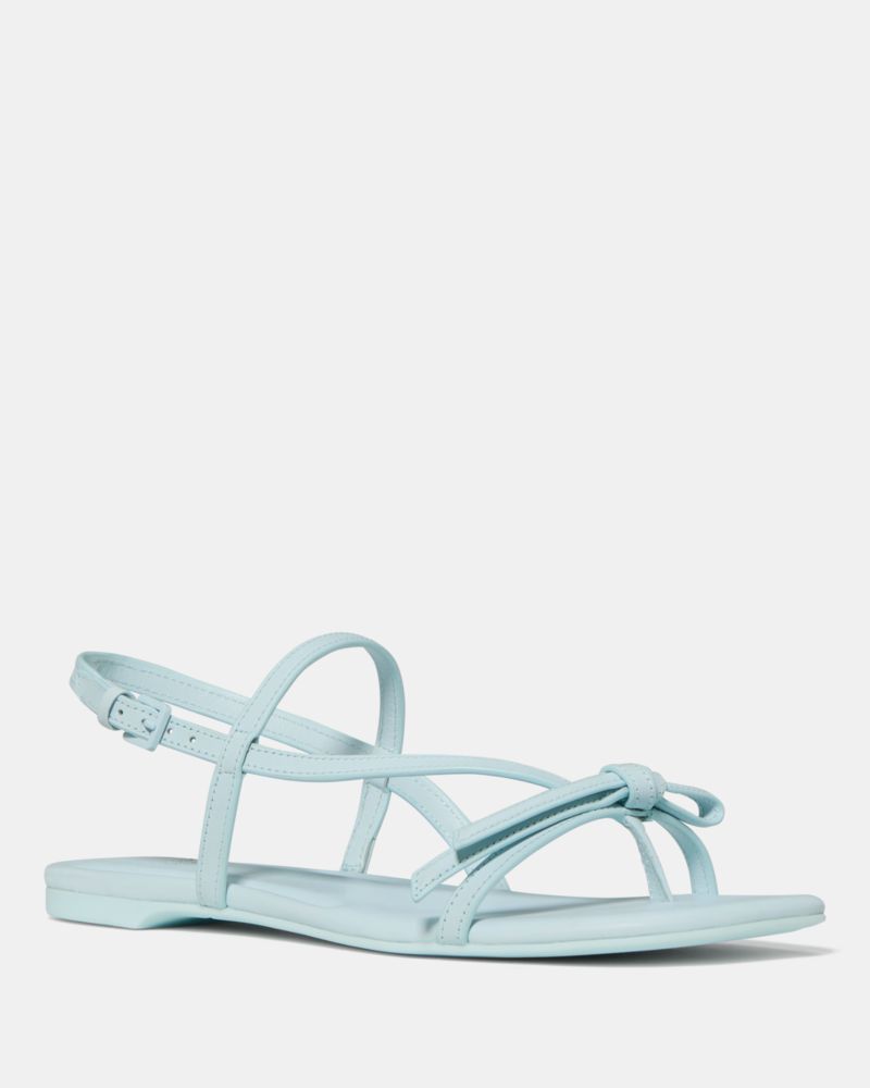 Kate Spade,Loop Flat Sandal,Leather,Sandals,Bow,Lightweight,Casual, Wedding Guest, Weekend Getaway,Blue