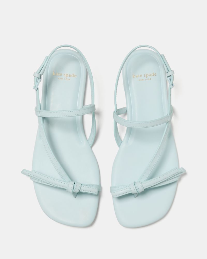 Kate Spade,Loop Flat Sandal,Leather,Sandals,Bow,Lightweight,Casual, Wedding Guest, Weekend Getaway,Blue