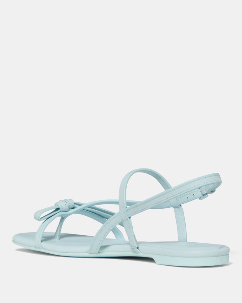 Kate Spade,Loop Flat Sandal,Leather,Sandals,Bow,Lightweight,Casual, Wedding Guest, Weekend Getaway,Blue