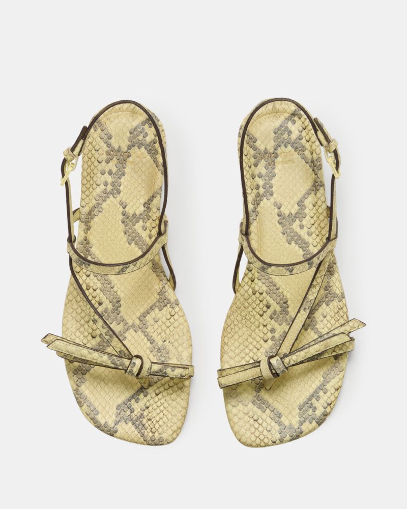 Kate Spade,Loop Snakeskin Flat Sandal,