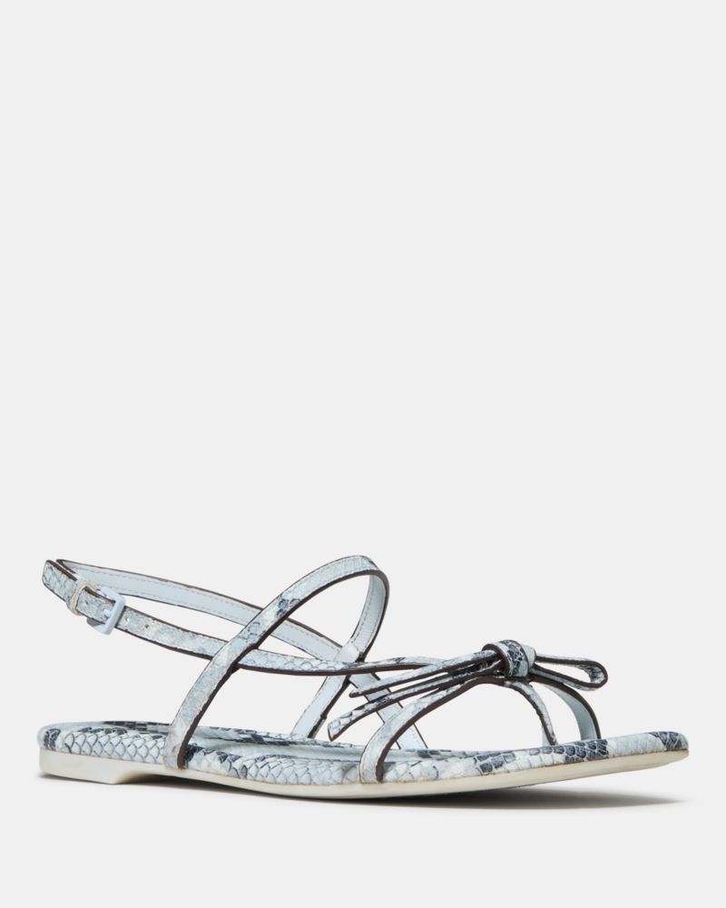 Kate Spade,Loop Flat Sandal,Leather,Sandals,Bow,Pull Tab,Day Party,