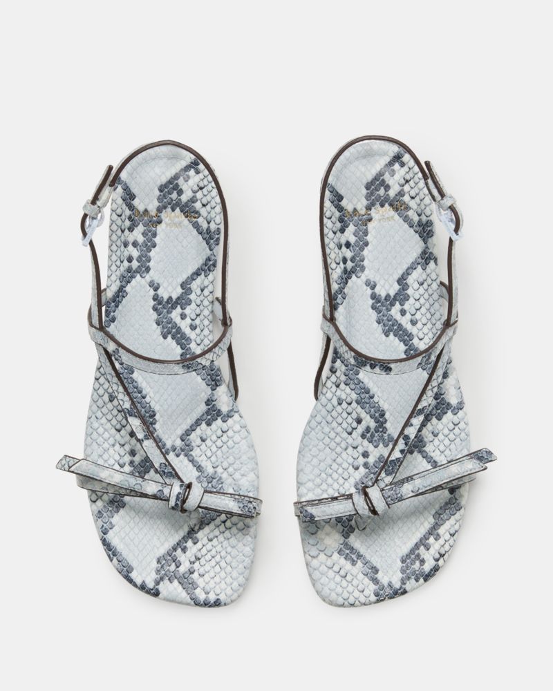 Kate Spade,Loop Flat Sandal,Leather,Sandals,Bow,Pull Tab,Day Party,