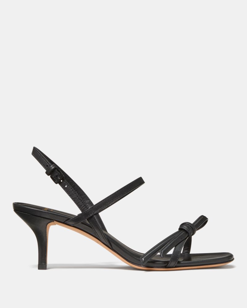 Kate Spade,Loop Smooth Leather Kitten Heel Sandal,