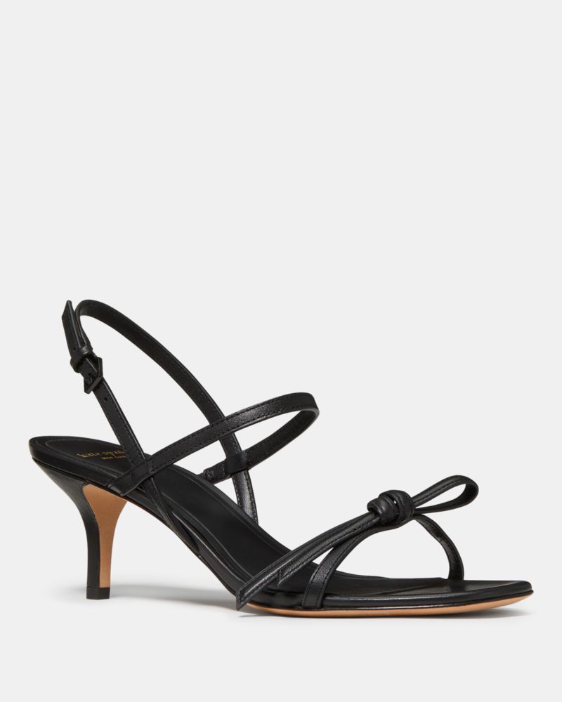 Kate Spade,Loop Smooth Leather Kitten Heel Sandal,