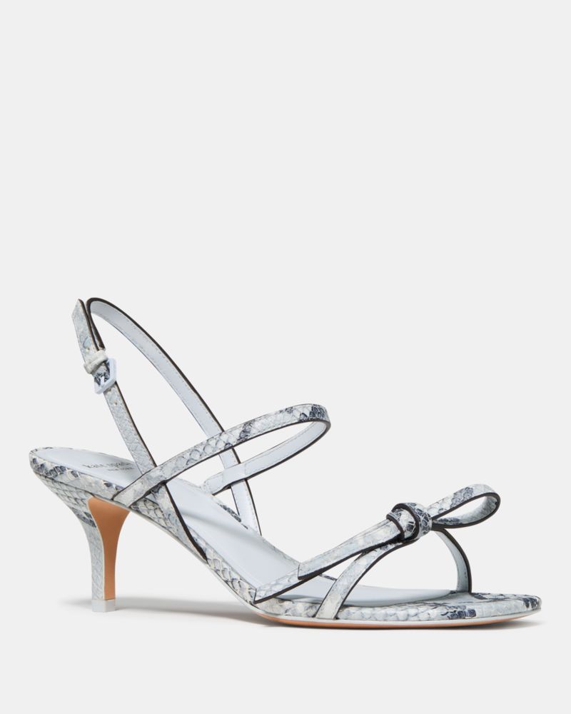 Kate Spade,Loop Snakeskin Kitten Heel Sandal,