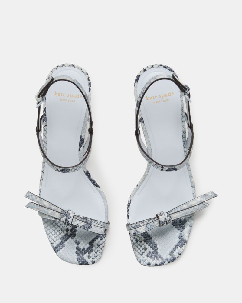 Kate Spade,Loop Snakeskin Kitten Heel Sandal,