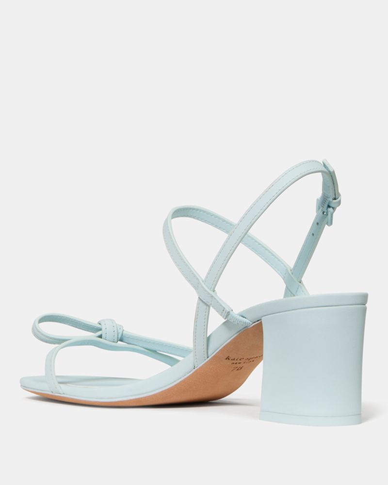 Kate Spade,Loop Block Heel Sandal,Lining Sheepskin,Leather,Sandals,Fabric,Bow,Lightweight,Day Party, Date Night,Blue