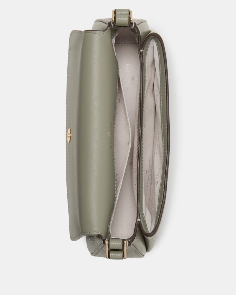 Kate Spade,Sutton Mini Crossbody Bag,Leather,Crossbody,Logo,Metal,Gold Metal,Casual,Gray
