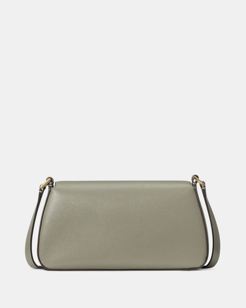 Kate Spade,Sutton Mini Crossbody Bag,Leather,Crossbody,Logo,Metal,Gold Metal,Casual,Gray