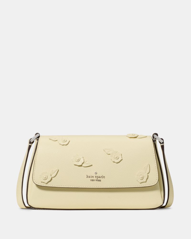 Kate Spade,Sutton Floral Mini Crossbody Bag,Leather,Crossbody,Logo,Metal,Applique,Casual,