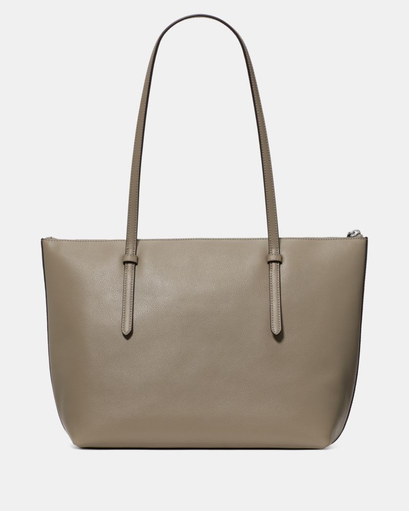 Kate Spade,All Day Tote,Leather,Tote,Gold Metal,Casual,Gray