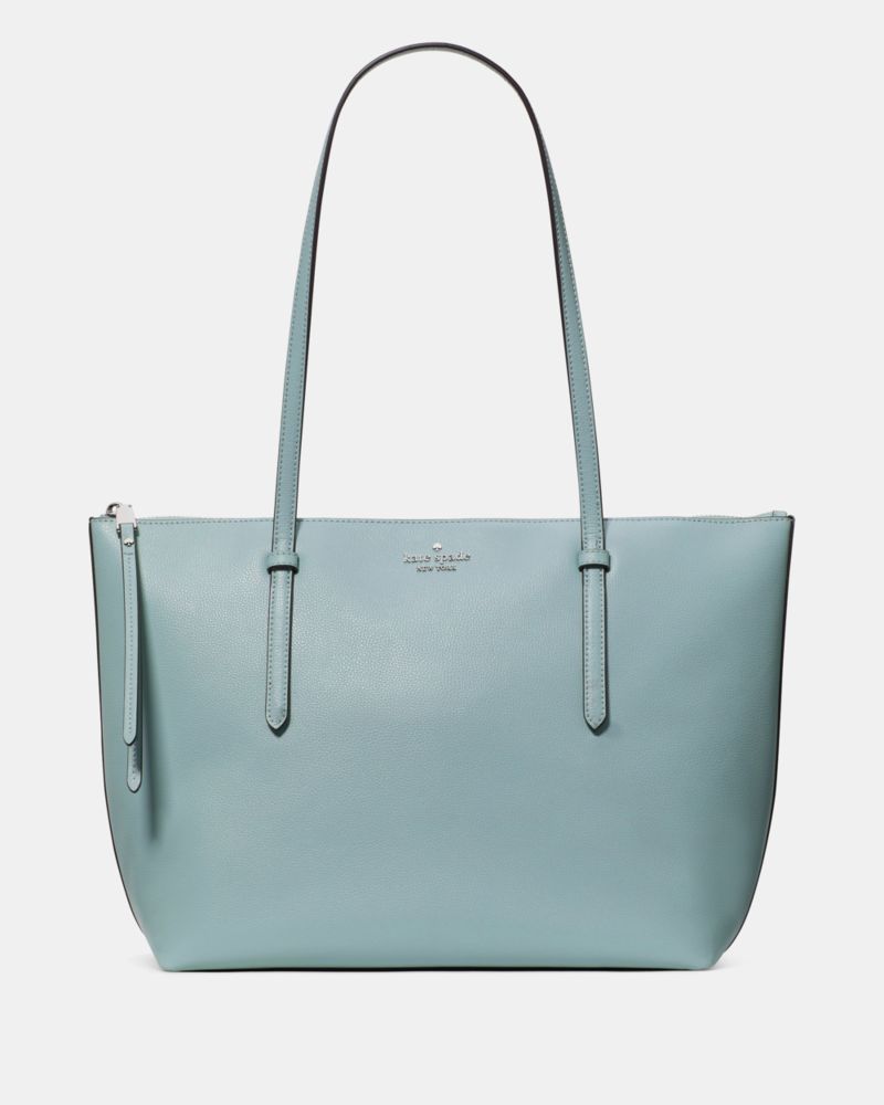 Kate Spade,All Day Tote,Leather,Tote,Gold Metal,Casual,Blue