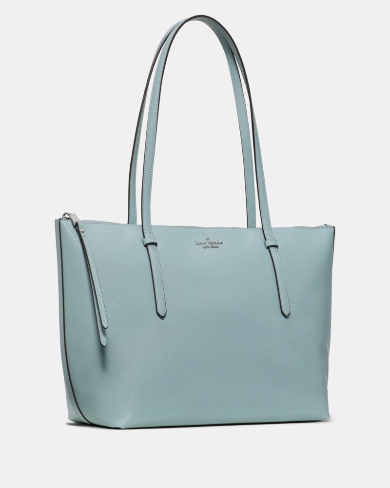Kate Spade,All Day Tote,Leather,Tote,Gold Metal,Casual,Blue