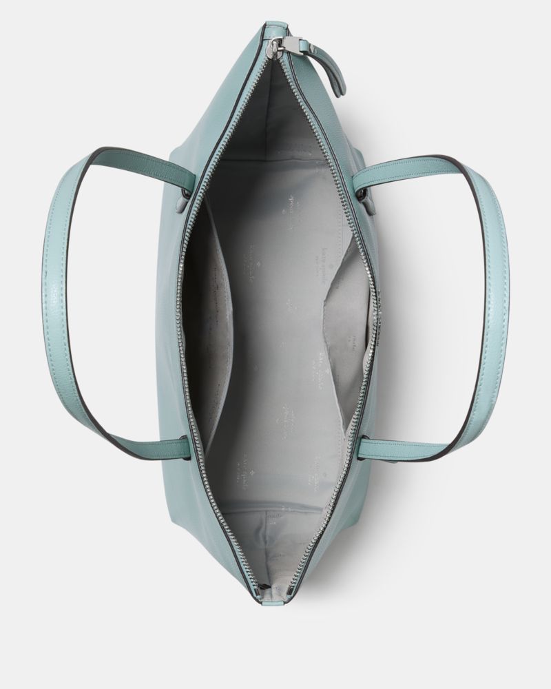 Kate Spade,All Day Tote,Leather,Tote,Gold Metal,Casual,Blue