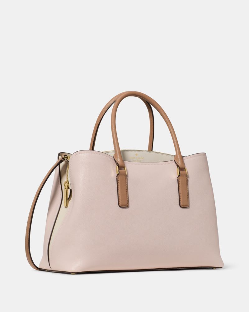 Kate Spade,Thompson Street Satchel Bag,Leather,Satchel,Color Block,Gold Metal,Casual,Pink