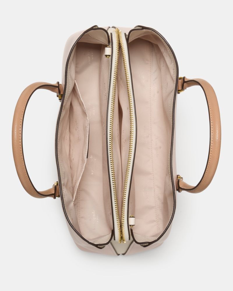 Kate Spade,Thompson Street Satchel Bag,Leather,Satchel,Color Block,Gold Metal,Casual,Pink