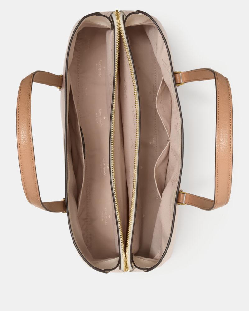 Kate Spade,Thompson Street Commuter Tote Bag,Leather,Tote,Gold Metal,Casual,Pink