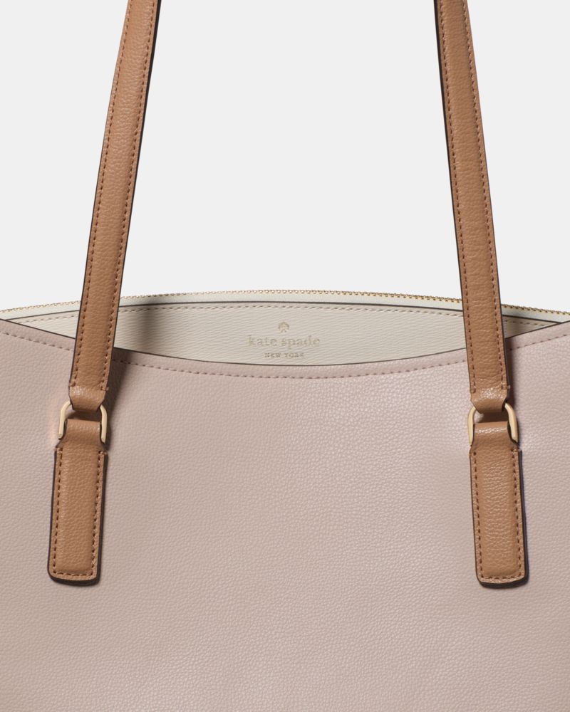 Kate Spade,Thompson Street Commuter Tote Bag,Leather,Tote,Gold Metal,Casual,Pink