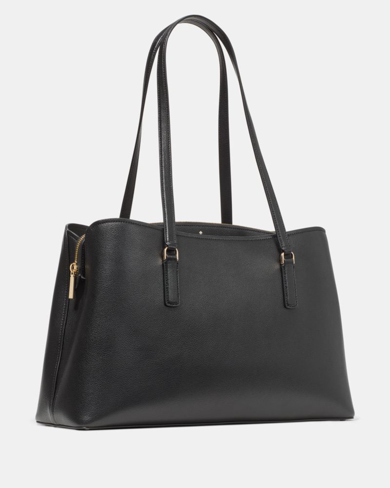Kate Spade,Thompson Street Commuter Tote Bag,Leather,Tote,Lined,Casual,Black